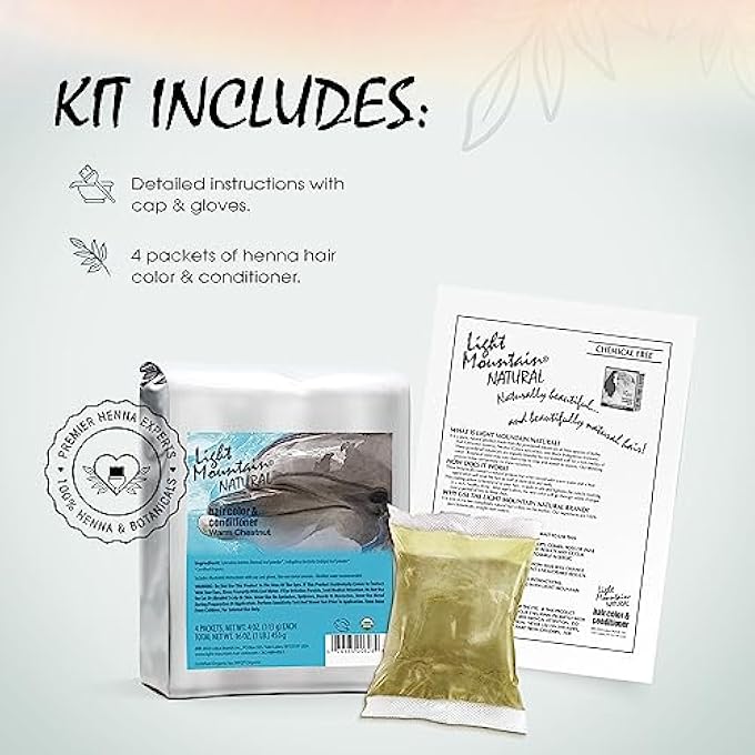 Light Mountain NATURAL BULK HAIR COLOUR AND CONDITIONER, WARM CHESTNUT, 16 0Z. - Image 3